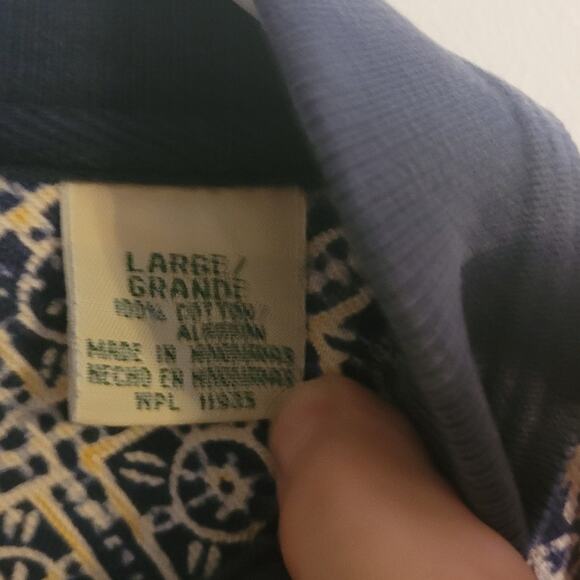 Vintage St John’s Bay Polo Shirt Sz Large 100% Cotton Geometric Knit 90s Dadcore - Picture 7 of 8